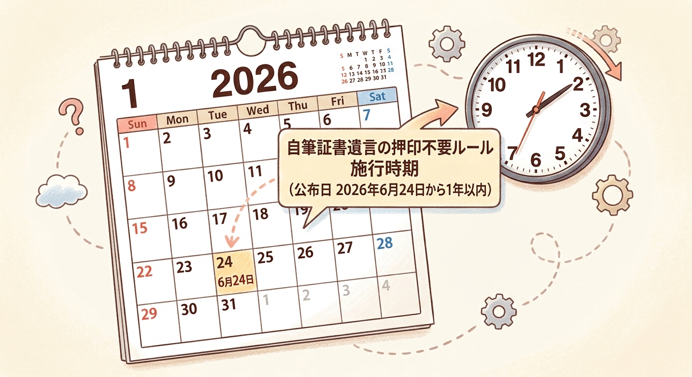 遺言制度の見直しに係る改正のうち押印の任意化等に関する施工日